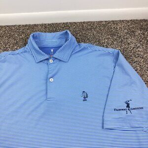 Philadelphia Country Club Polo Shirt Fairway Greene Performance Striped Mens XL